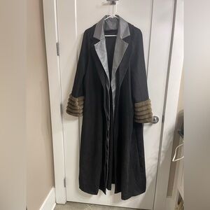 NWOT Elegant Black and Gray Women's Coat